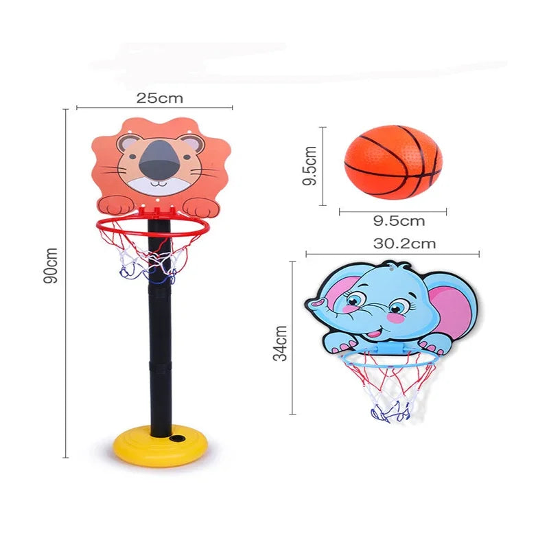 Cesta de Basquete c/ Bola (Elefante, Leão ou Dinossauro)